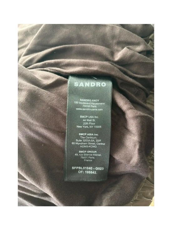 Sandro Brown Leather Cropped Puffer Jacket - Picture 4 of 5